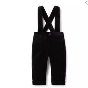 Janie and Jack 100047790 Black Baby Velvet Suspender Pant NWT 12-18 months